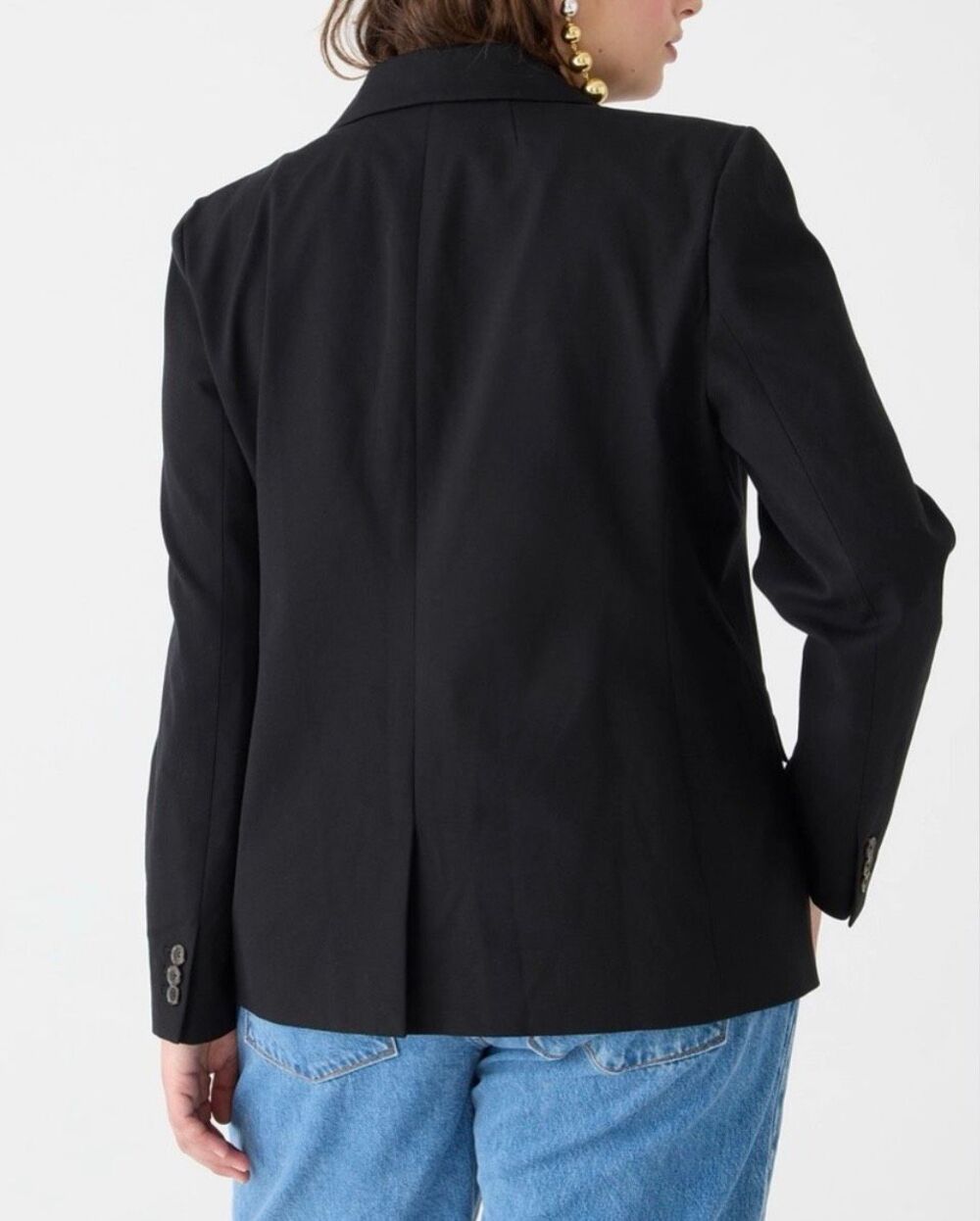 J. Crew Devon Double Breasted Cotton Blazer in Black Size 6 - Picture 2 of 12